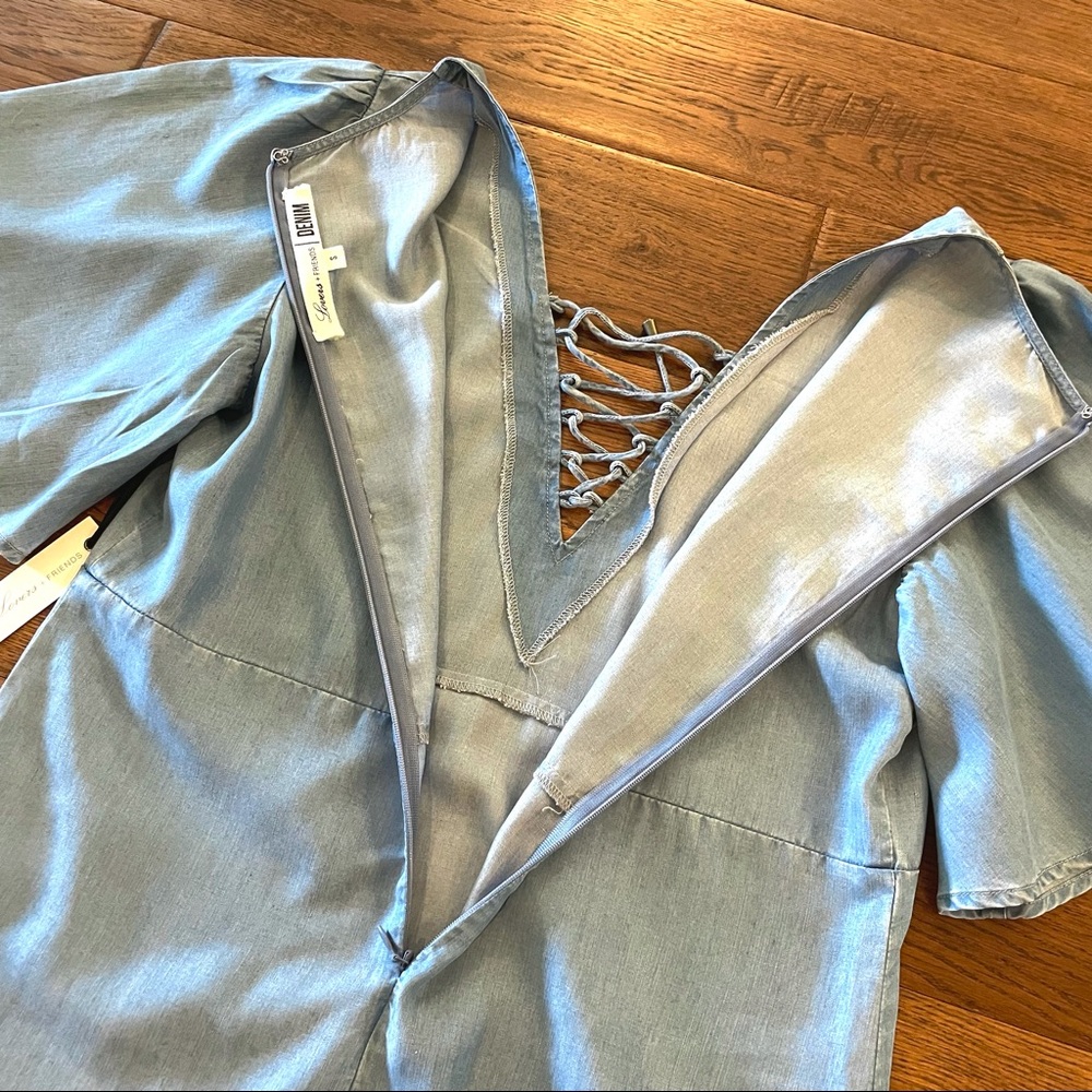 Lovers + Friends Denim Soft Lace Up Dress! - Picture 7 of 8